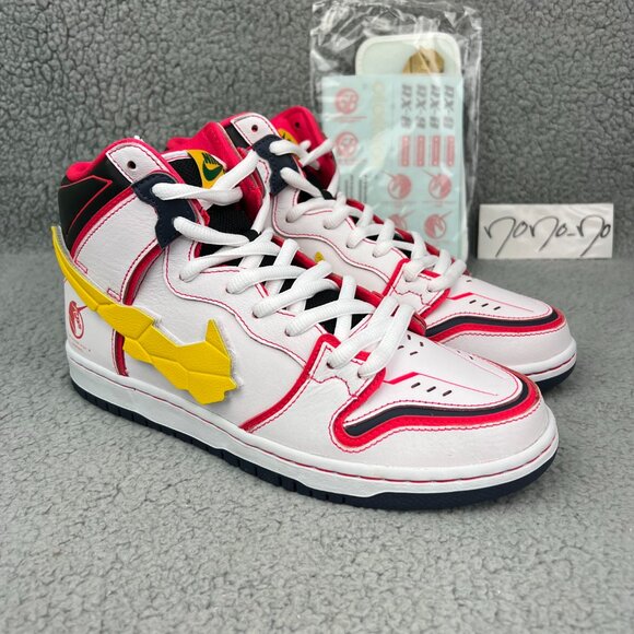Nike SB Dunk High Mens 9 Shoes White Gundam Project Unicorn RX-0 Banshee 2021 1 - Picture 1 of 14